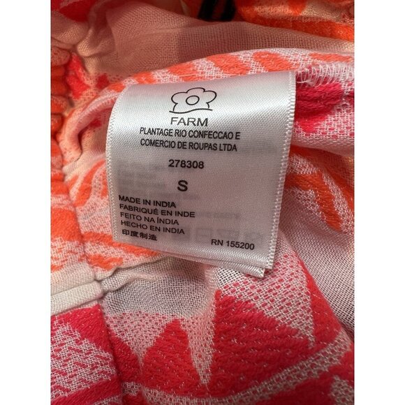 FARM Rio Anthropologie Red Embroidery Rose Printed Shorts Small Elastic Tie - Picture 12 of 14